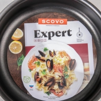 Сотейник &laquo;Эксперт&raquo;, 1,7 л, d=20 см, пластиковая ручка, стеклянная крышка, антипригарное покрытие, цвет бордовый