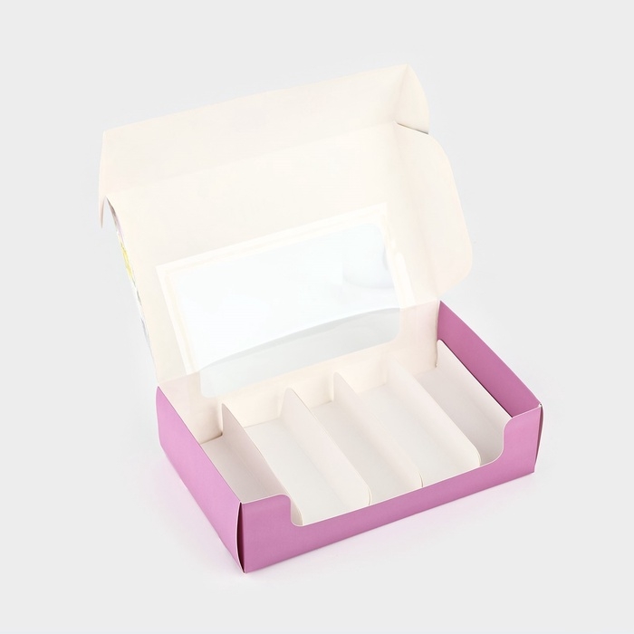 Коробка для эклеров с вкладышами «Цвети», 25 х 15 х 7 см Коробка для эклеров с вкладышами «Цвети», 25 х 15 х 7 см