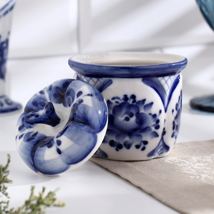 Солонка &laquo;Осень&raquo;, 7,5х7,5х9,5 см, гжель