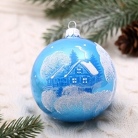 Шар "Зимний  2 "     8,5 см, микс