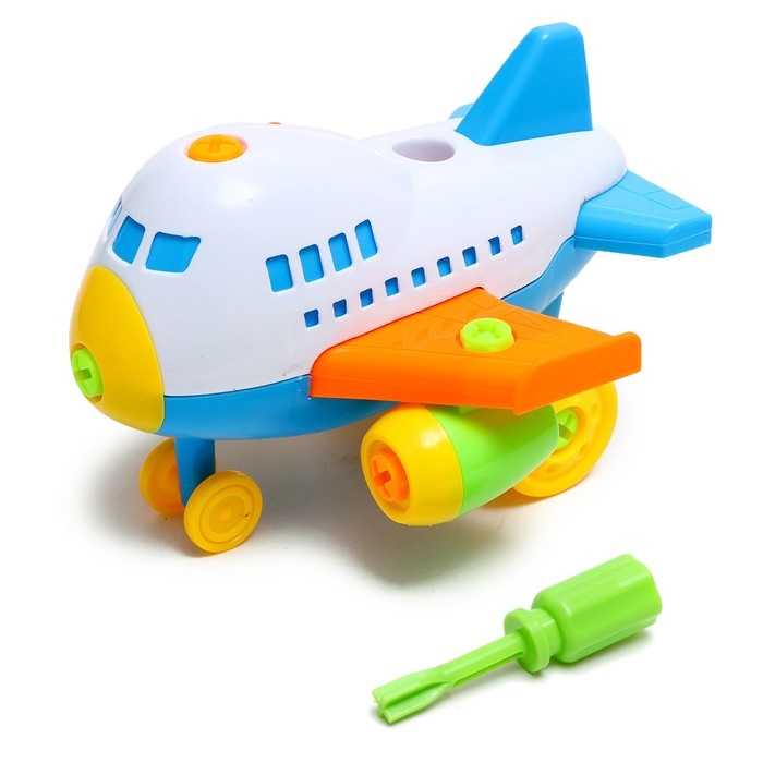 Конструктор винтовой «Самолётик», с отвёрткой, 22 детали, МИКС Конструктор винтовой «Самолётик», с отвёрткой, 22 детали, МИКС