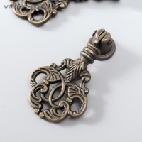 Ручка для шкатулки металл "Растительный орнамент" бронза 5,8х2,8 см Ручка для шкатулки металл "Растительный орнамент" бронза 5,8х2,8 см