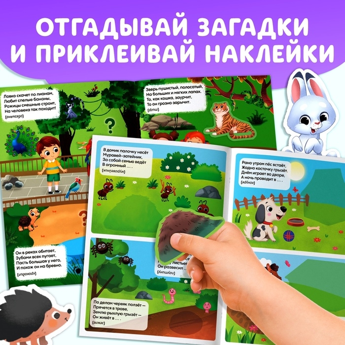 Набор книг с наклейками-загадками, 2 шт., 60 наклеек, 3+
