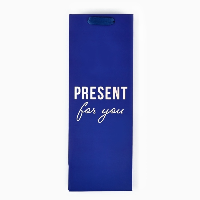 Пакет подарочный под бутылку &laquo;Подарок&raquo;, голография, 13 х 10 х 36 см