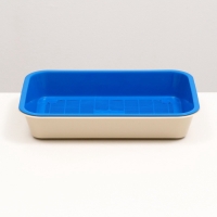 Туалет средний с сеткой 36 х 26 х 6,5 см, тёмно-синий/бежевый