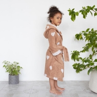 Халат махровый детский Крошка Я «Сердечки» размер 30, цвет мокко, 100% хлопок 360 г/м2 Халат махровый детский Крошка Я «Сердечки» размер 30, цвет мокко, 100% хлопок 360 г/м2