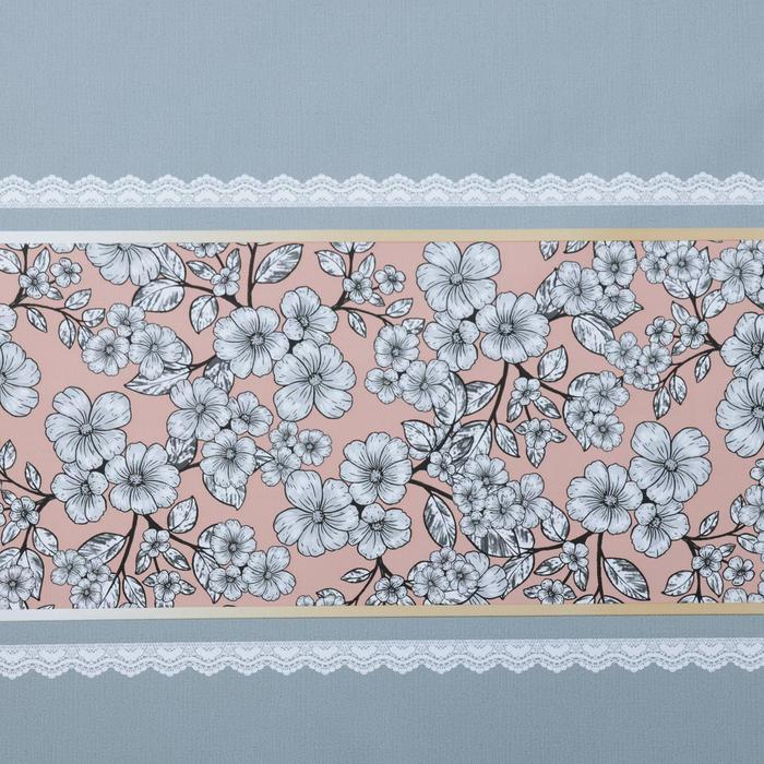 Клеёнка на стол &laquo;Мила&raquo;, на тканевой основе, рулон 20 метров, ширина 137 см, толщина 0,25 мм, цвет серый