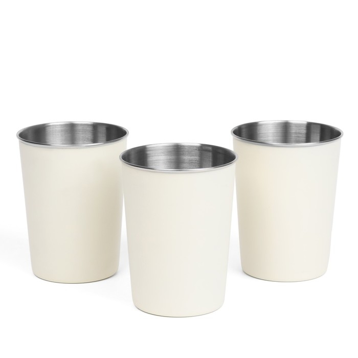 Набор кемпинговых стаканов Набор кемпинговых стаканов "Мастер К.", 320 мл, 3 шт, бежевый