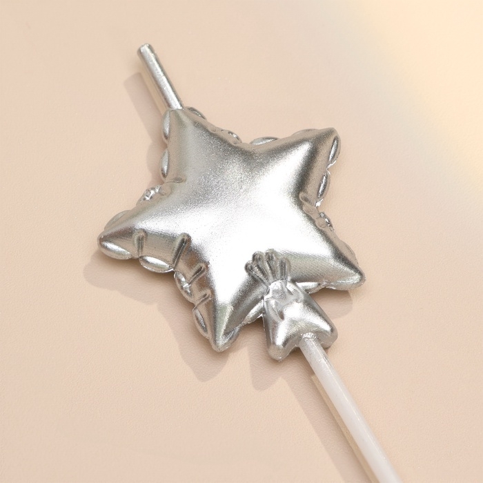 Набор свечей для торта. 5 шт Набор свечей для торта. 5 шт "Воздушный шарик. Звезда". серебряные