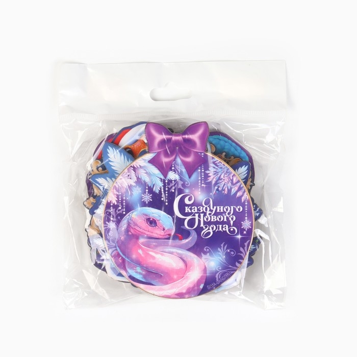 Магнит новогодний деревянный &laquo;Новый год: Сказочного года&raquo;, МИКС из 5 шт