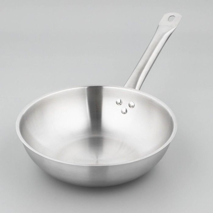 Сковорода-ВОК из нержавеющей стали LUXSTAHL, d=26 см, h=7,5 см, капсульное дно, индукция Сковорода-ВОК из нержавеющей стали LUXSTAHL, d=26 см, h=7,5 см, капсульное дно, индукция