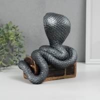 Новогодняя копилка "Кобра на сундуке " 20 х 17 х 12 см, серебристый Новогодняя копилка "Кобра на сундуке " 20 х 17 х 12 см, серебристый