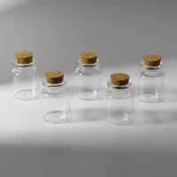 Баночки для хранения бисера, d = 3 &times; 4,5 см, 5 шт