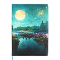 Ежедневник недатированный A5 136 листов, кожзам deVENTE. Nature, твердая обложка с поролоном, перфорация, ляссе, блок 70, зеленый Ежедневник недатированный A5 136 листов, кожзам deVENTE. Nature, твердая обложка с поролоном, перфорация, ляссе, блок 70, зеленый