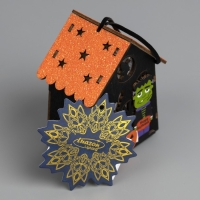 Светодиодная подвеска &laquo;Дом Франкенштейна&raquo; 7 &times; 9.5 &times; 6 см, пластик, батарейки LR1130х3 (в комплекте), свечение тёплое белое