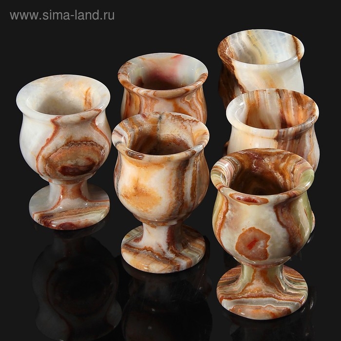 Набор рюмок &laquo;Грация&raquo;, 6 шт 5х7,5 см, оникс