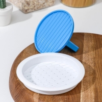 Пресс для бургеров Доляна «Шеф», 13×5,5 см, цвет синий Пресс для бургеров Доляна «Шеф», 13×5,5 см, цвет синий