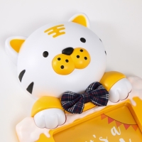 Фоторамка пластик 16х11 см "Тигренок в чашке" желтый 29,5х8х19,5 см