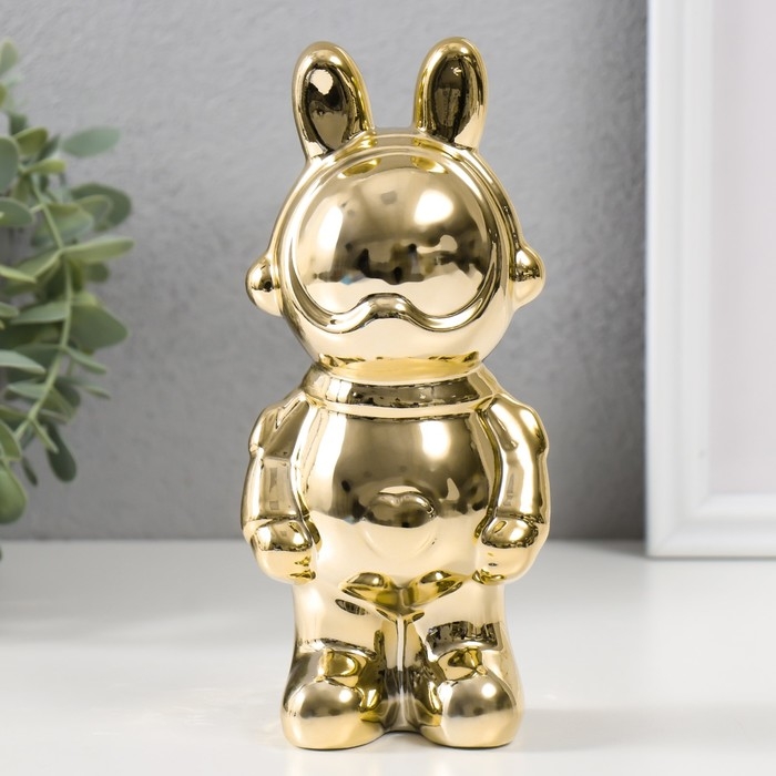 Сувенир керамика Сувенир керамика "Зайка-космонавт" золото 8х6х17 см