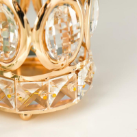 Подсвечник металл, стекло на 1 свечу "Овалы и квадраты" золото 13,2х9х9 см Подсвечник металл, стекло на 1 свечу "Овалы и квадраты" золото 13,2х9х9 см