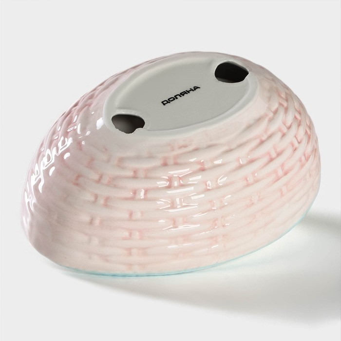 Салатник Доляна «Зайка», 350 мл, 18×14×11 см, голубой ободок Салатник Доляна «Зайка», 350 мл, 18×14×11 см, голубой ободок