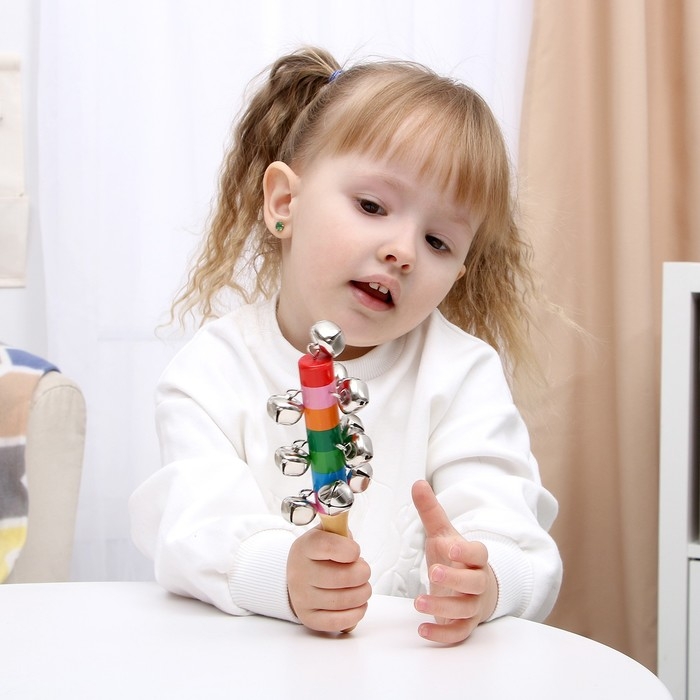 Деревянная музыкальная игрушка «Бубенцы радуга», 18 см Деревянная музыкальная игрушка «Бубенцы радуга», 18 см