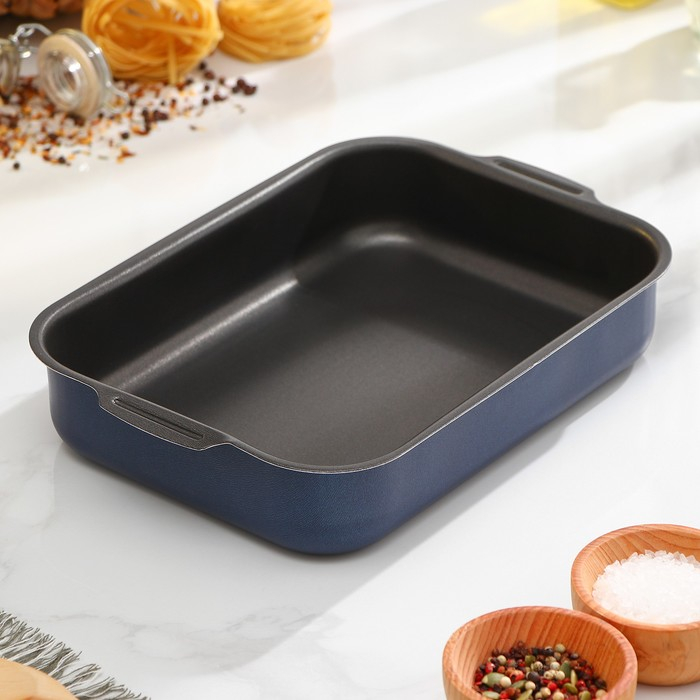 Противень &laquo;Экономика&raquo;, 19&times;25 см, h=5,8 см, антипригарное покрытие, цвет синий