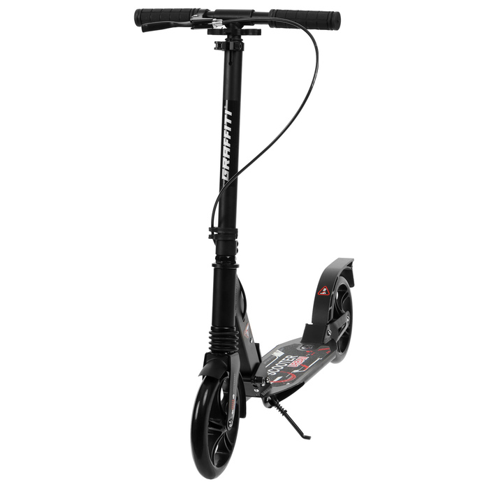 Cамокат городской GRAFFITI Technology 200, складной, колёса PU 200 мм, ABEC 7, амортизатор задний, цвет чёрный Cамокат городской GRAFFITI Technology 200, складной, колёса PU 200 мм, ABEC 7, амортизатор задний, цвет чёрный
