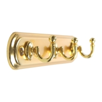 Вешалка ТУНДРА TVT002, металлическая, трёхрожковая, цвет золото