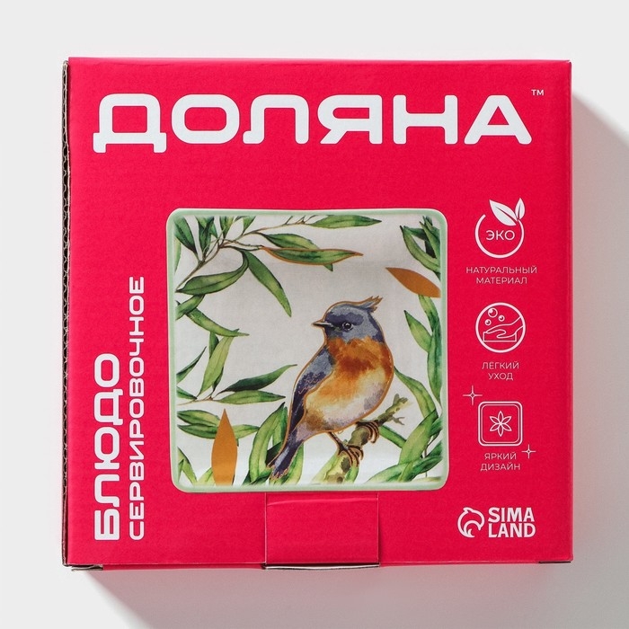 Блюдо сервировочное Доляна &laquo;Уютные коты&raquo;, 15&times;15&times;3 см, цвет белый