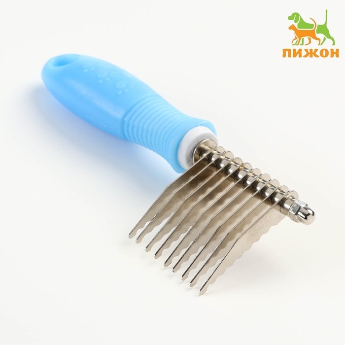 Колтунорез боковой Колтунорез боковой "Комфорт" 9 лезвий, нескользящая резиновая ручка, голубой