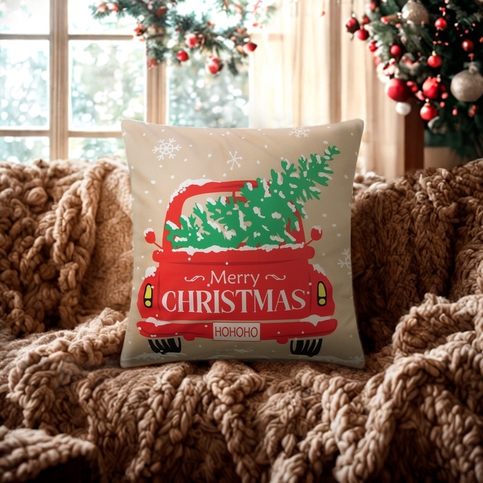 Новый год. Чехол на подушку Этель Новый год. Чехол на подушку Этель "Но-но-но" 40х40см,100% п/э