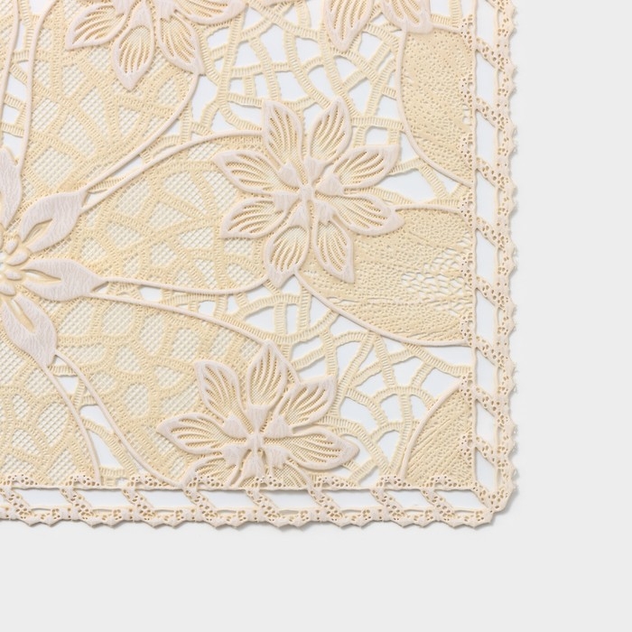 Салфетка ажурная для стола &laquo;Нежность. Астры&raquo;, 45&times;30 см, цвет бежевый