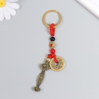 Брелок металл нэцке "Жезл Жуи" 5 монет h=9 см Брелок металл нэцке "Жезл Жуи" 5 монет h=9 см