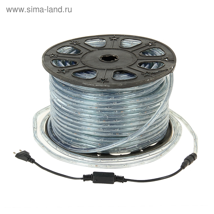 Световой шнур Luazon Lighting 11 мм, IP65, 100 м, 24 LED/м, 220 В, 2W, постоянное свечение, свечение тёплое белое Световой шнур Luazon Lighting 11 мм, IP65, 100 м, 24 LED/м, 220 В, 2W, постоянное свечение, свечение тёплое белое