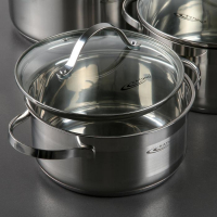 Набор кастрюль &laquo;Альта&raquo;, 3 предмета: 2,2 л, 3,2 л, 4,2 л,капсульное дно, индукция