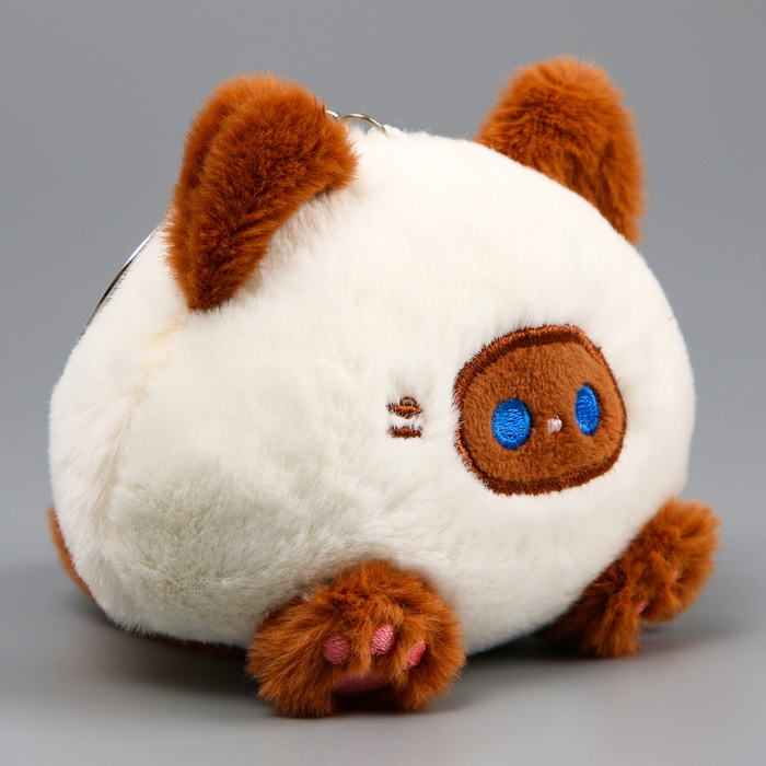 Мягкая игрушка &laquo;Котик-кругляш&raquo; на брелоке, 11 см, цвет бело-коричневый