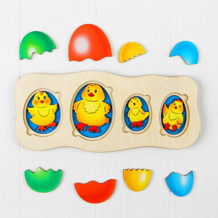 Развивающий пазл &laquo;Цыплята-ребята&raquo;, рисунок наклеен