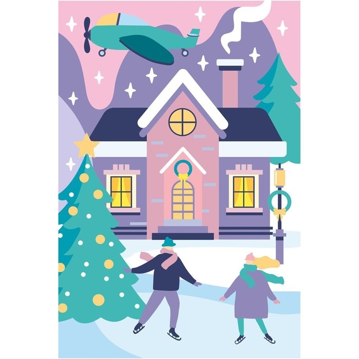 Картина по номерам на новый год на холсте с подрамником «Зимнее утро», 20 × 30 см Картина по номерам на новый год на холсте с подрамником «Зимнее утро», 20 × 30 см