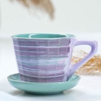 Чайная пара "Ностальгия №2" 0,2л / 9х7см + блюдце 9см, лаванда Чайная пара "Ностальгия №2" 0,2л / 9х7см + блюдце 9см, лаванда