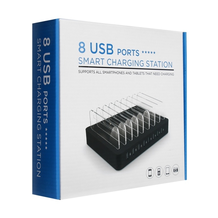 Зарядная станция X6, 8 USB, 2.4 А, 96 W, с раздельным хранением устройств, чёрная Зарядная станция X6, 8 USB, 2.4 А, 96 W, с раздельным хранением устройств, чёрная