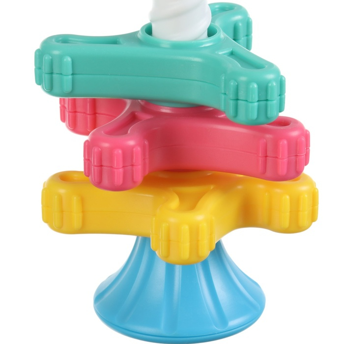 Развивающая игрушка пирамидка &laquo;Закрути меня&raquo; с шестеренками, погремушка, Крошка Я