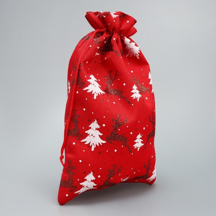 Мешочек подарочный холща &laquo;Снежный лес&raquo;, ёлки, 20 х 30 см +/- 1.5 см, Новый год
