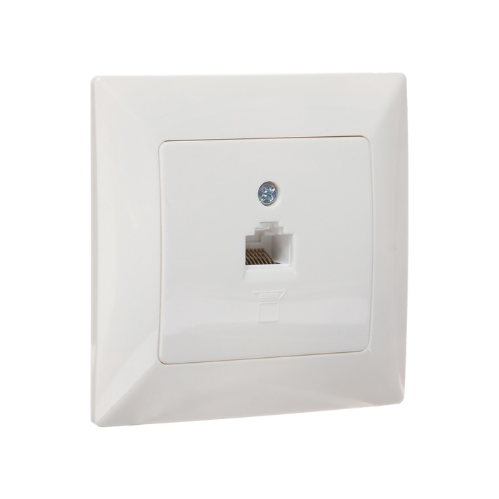 Розетка компьютерная одноместная Luazon Lighting Розетка компьютерная одноместная Luazon Lighting "Антей", скрытая, белая