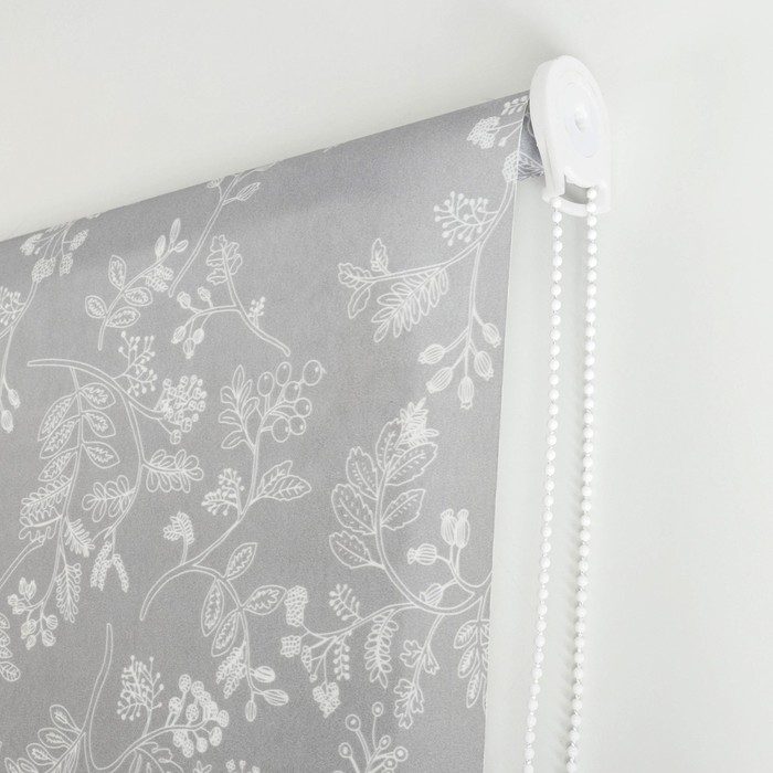 Штора рулонная &laquo;Цветенье&raquo;, 90&times;200 см (с учётом креплений 3,5 см), цвет серый