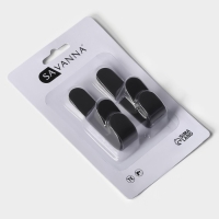 Крючки самоклеющиеся SAVANNA Black Loft, 4 шт, металл, 2,8×5,5×1,8 см, цвет чёрный Крючки самоклеющиеся SAVANNA Black Loft, 4 шт, металл, 2,8×5,5×1,8 см, цвет чёрный