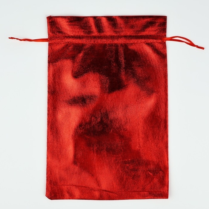 Мешочек подарочный парча &laquo;Снежинки&raquo;, красный, 20 х 30 см, Новый год