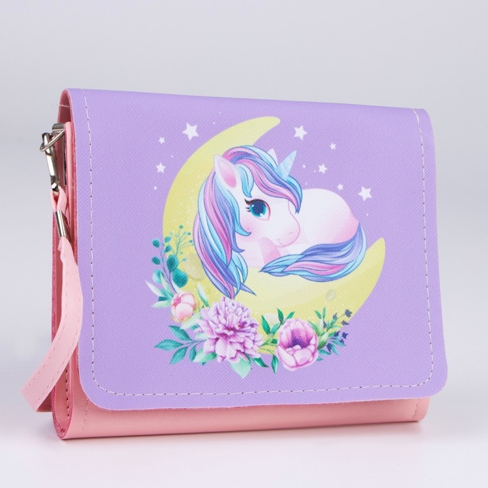 Детская сумочка «Единорожка», отд на клапане, 15х12см Детская сумочка «Единорожка», отд на клапане, 15х12см