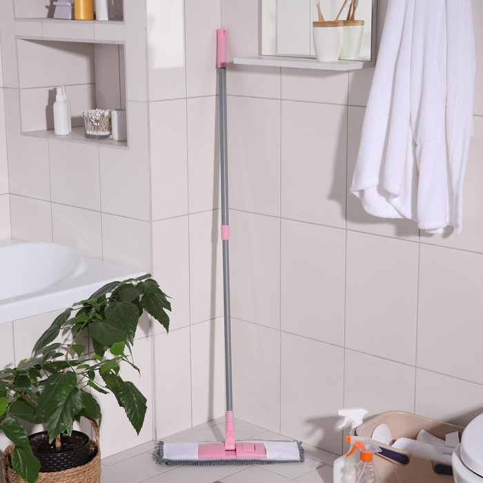 Швабра для мытья пола плоская с телескопической ручкой Raccoon &laquo;Букля&raquo;, 41&times;12&times;90(120) см, микрофибра