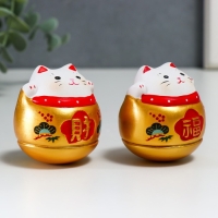 Сувенир неваляшка керамика "Манэки-нэко в бочонке"МИКС 5х5х6 см Сувенир неваляшка керамика "Манэки-нэко в бочонке"МИКС 5х5х6 см